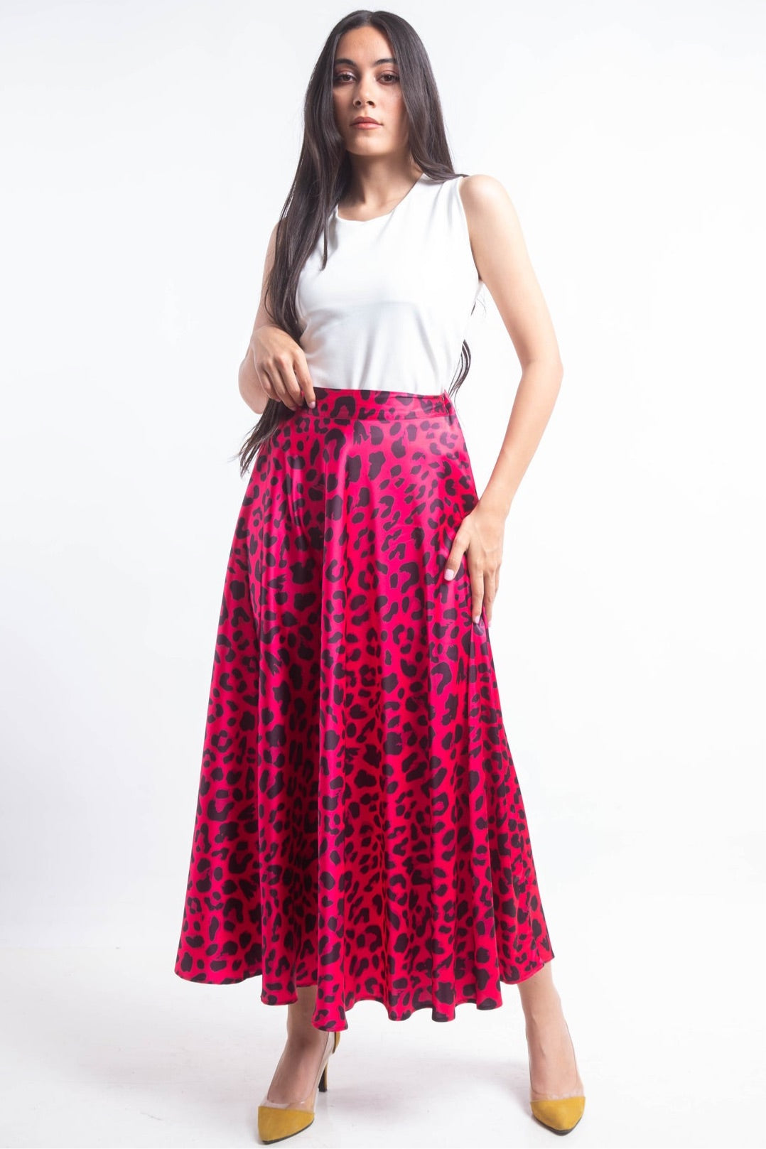 The Leo Silk Skirt - Fuschia