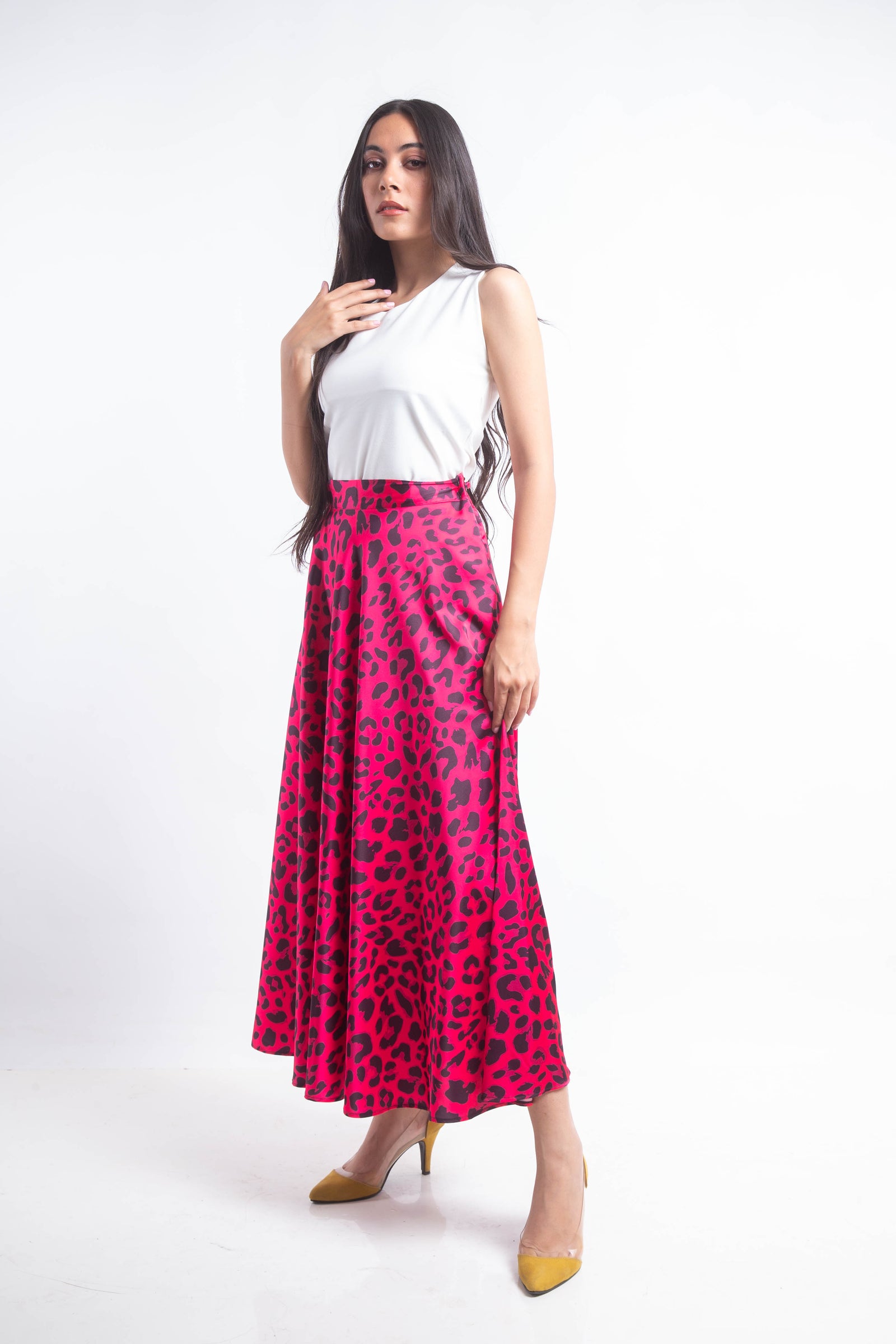 The Leo Silk Skirt - Fuschia