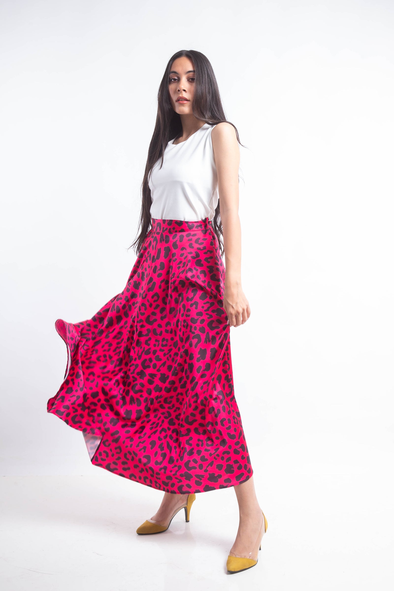 The Leo Silk Skirt - Fuschia