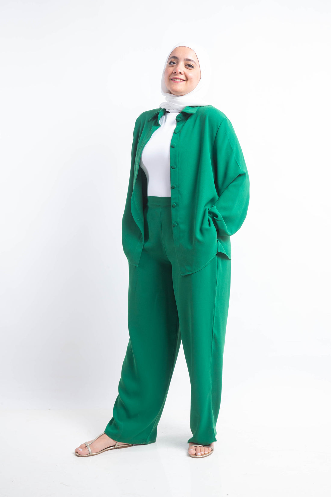 The Palette Crepe Chemise - Green