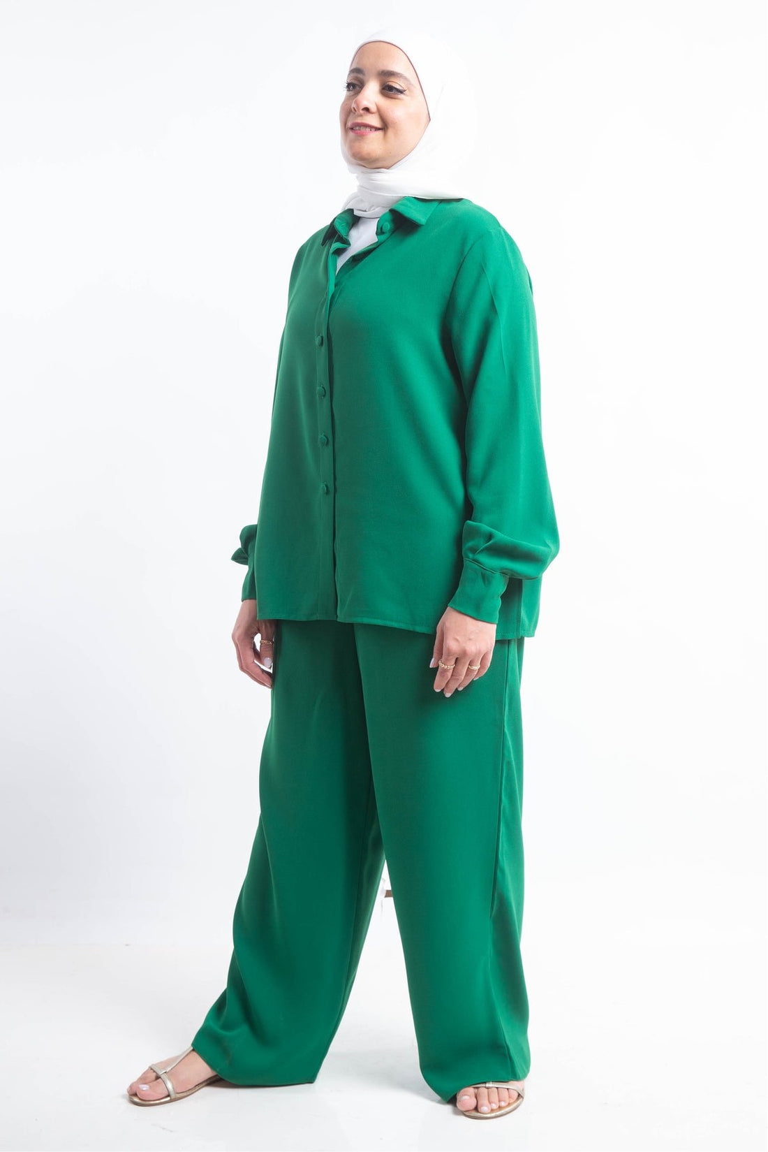 The Palette Crepe Chemise - Green