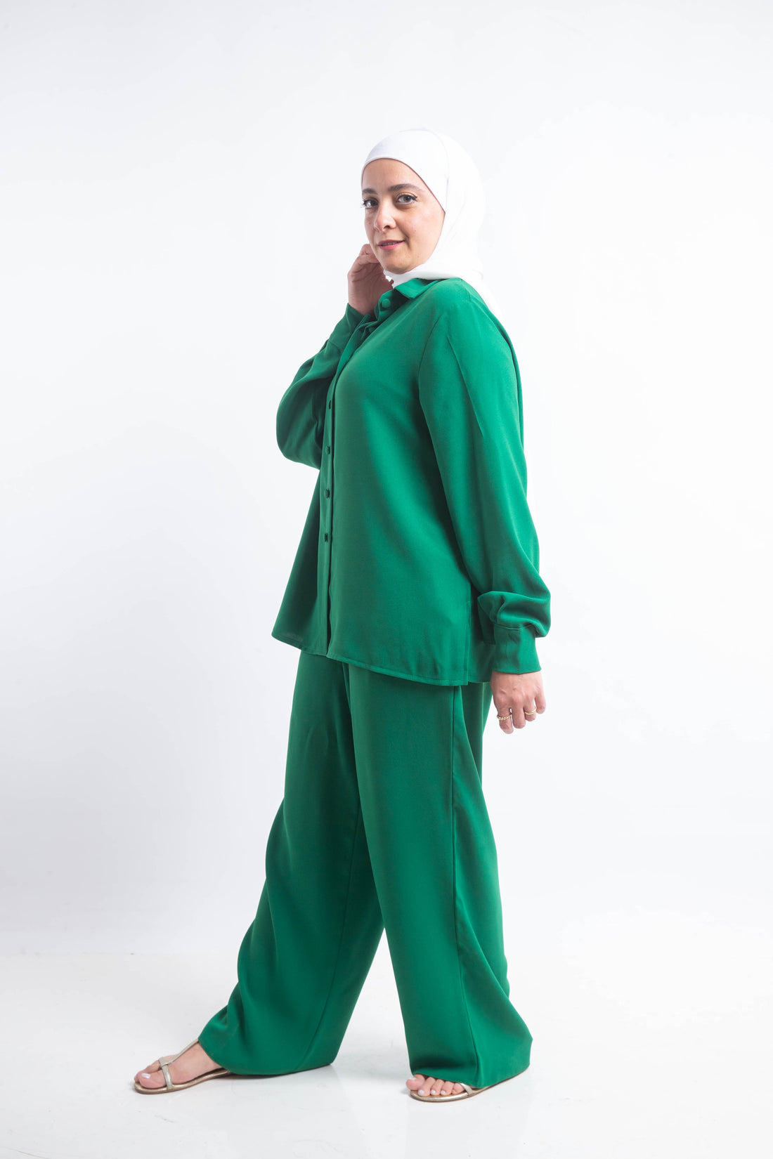 The Palette Crepe Chemise - Green