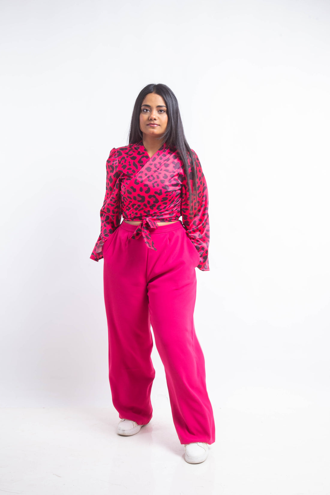 The Wrap Leo Top - Fuschia