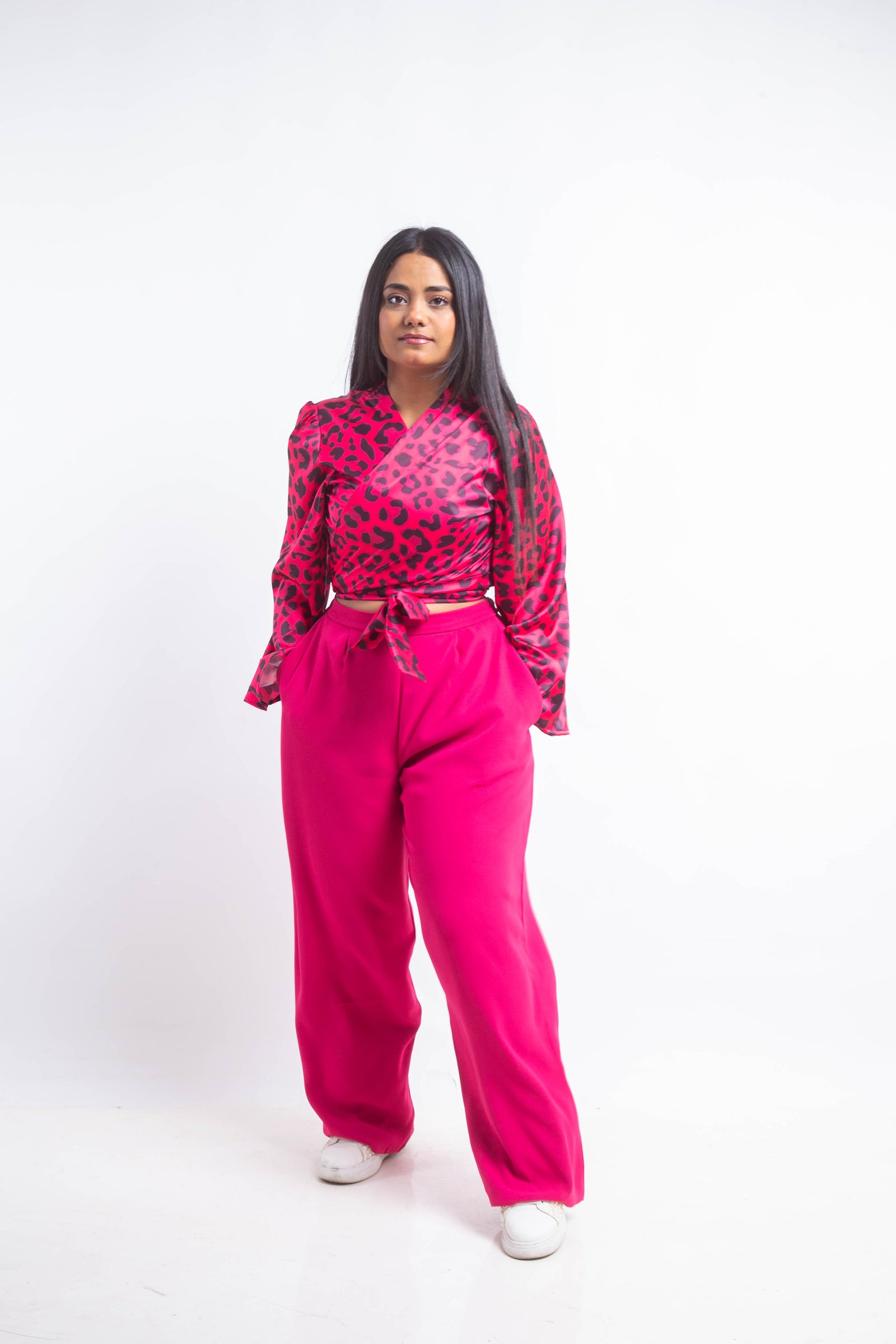 The Wrap Leo Top - Fuschia