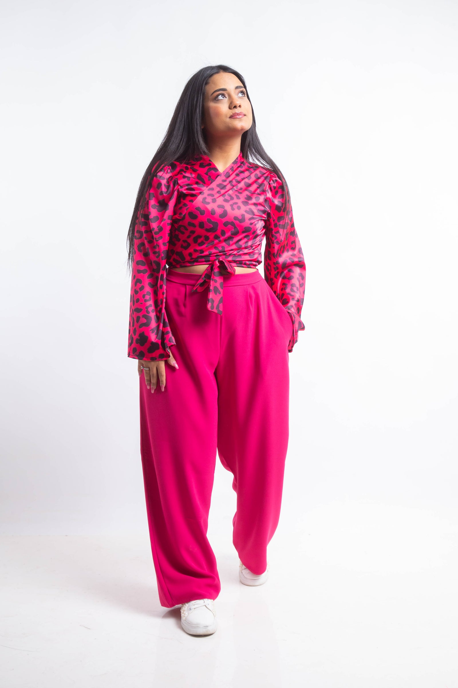 The Wrap Leo Top - Fuschia