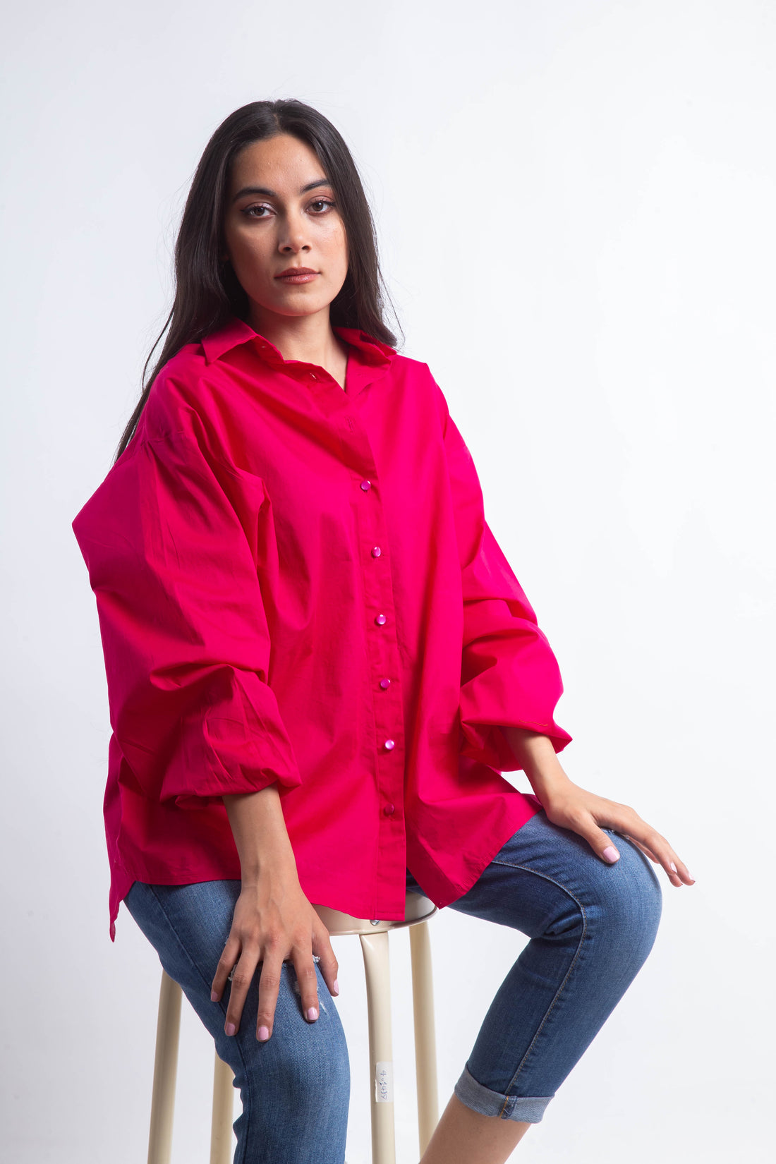 The Buttons Shirt - Fuschia