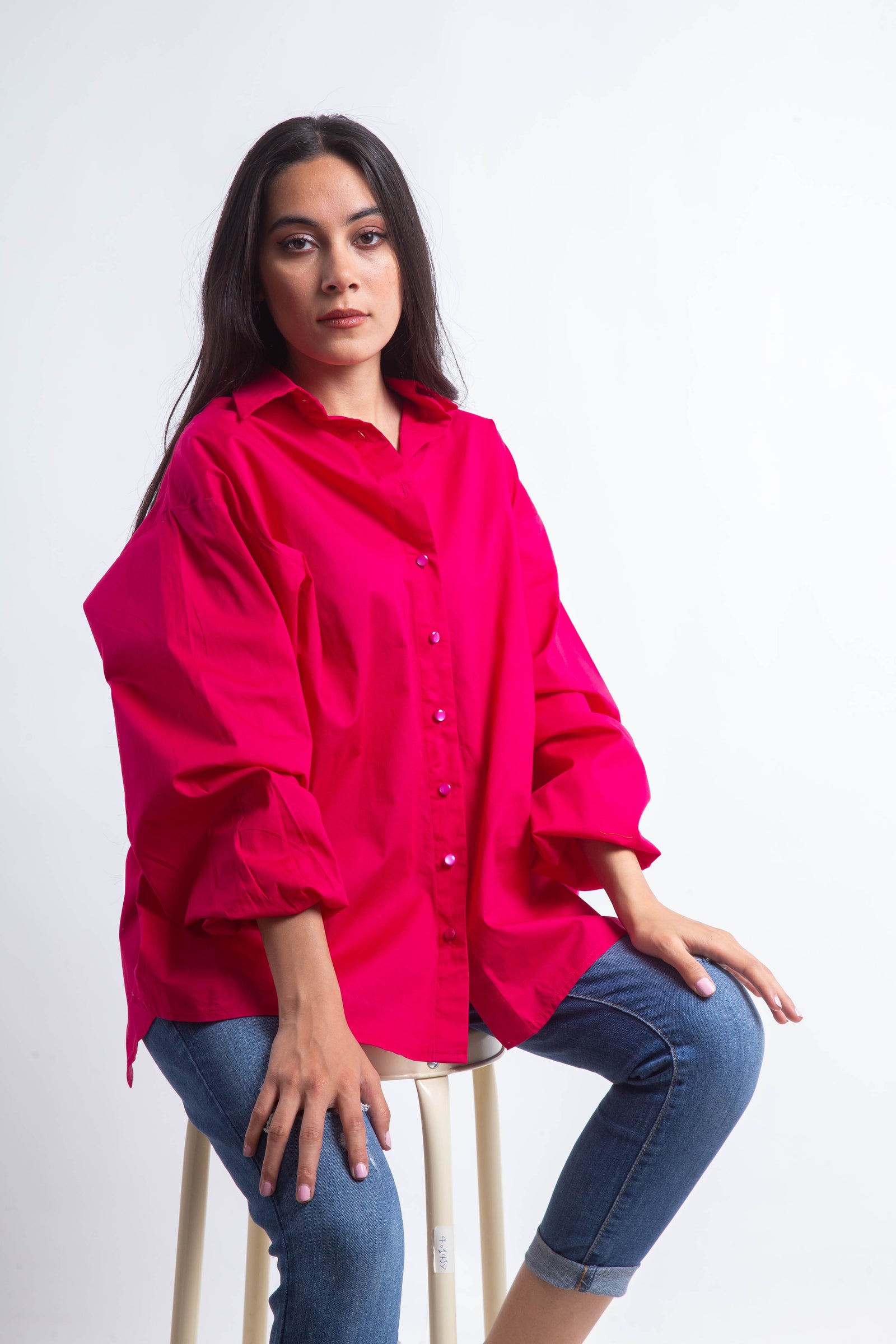 The Buttons Shirt - Fuschia