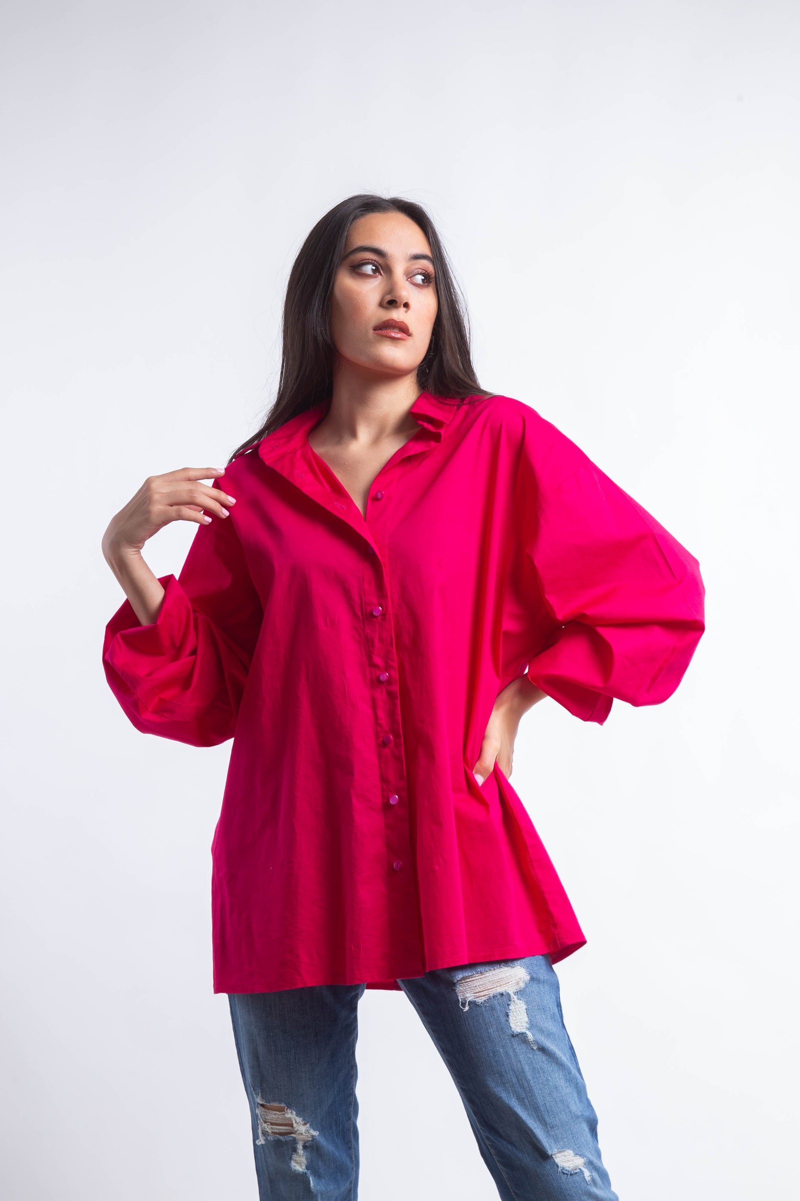 The Buttons Shirt - Fuschia