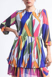 The coloured field chiffon dress