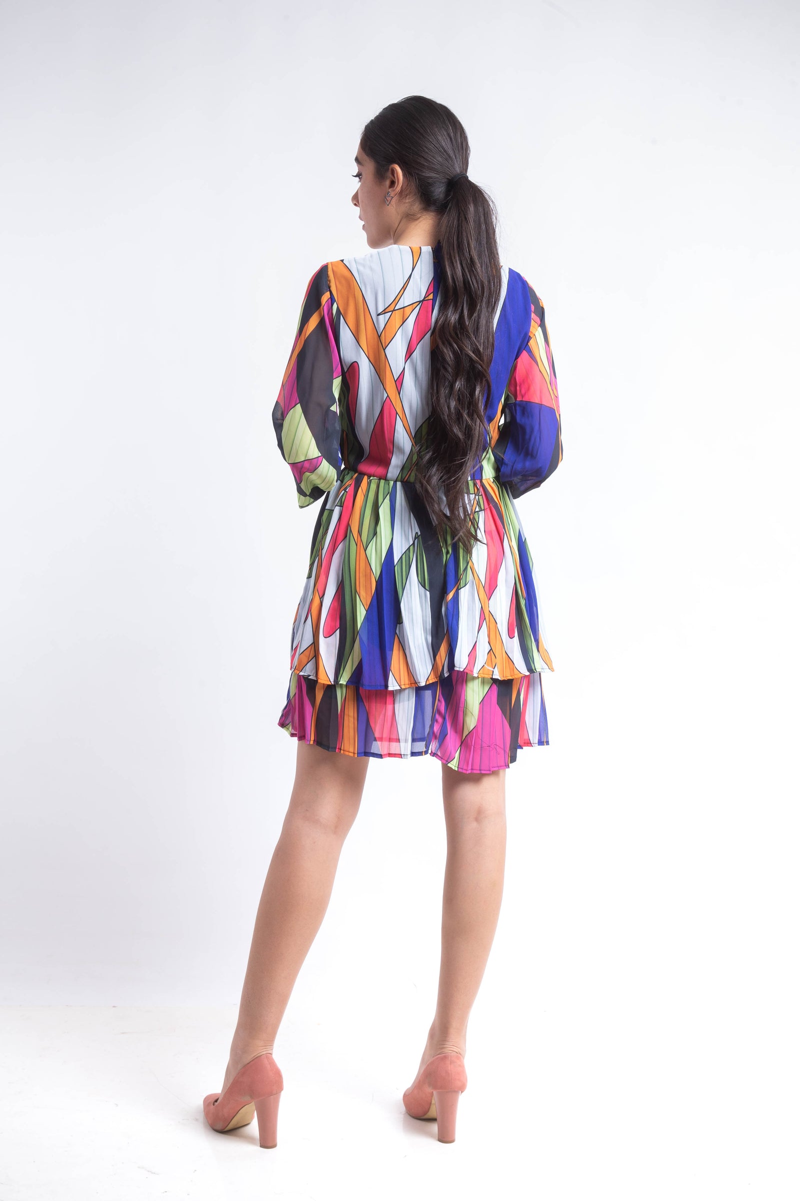 The coloured field chiffon dress