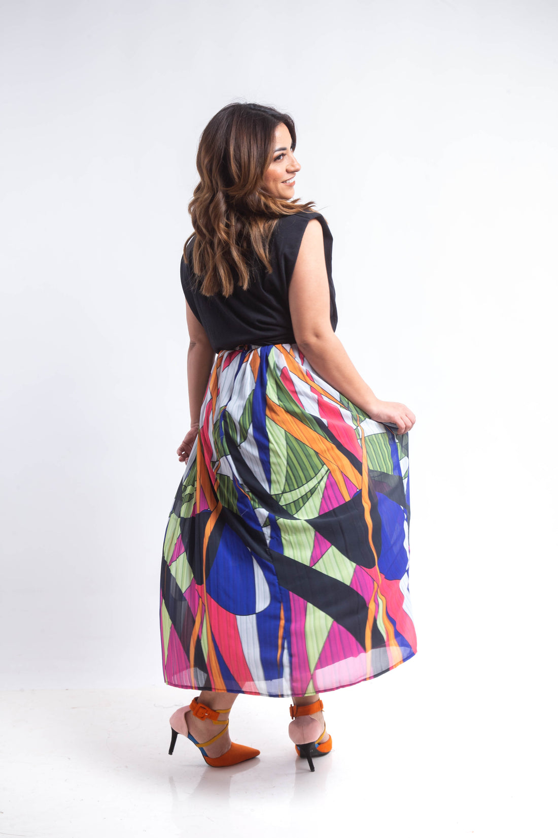 The field  chiffon pleated Skirt