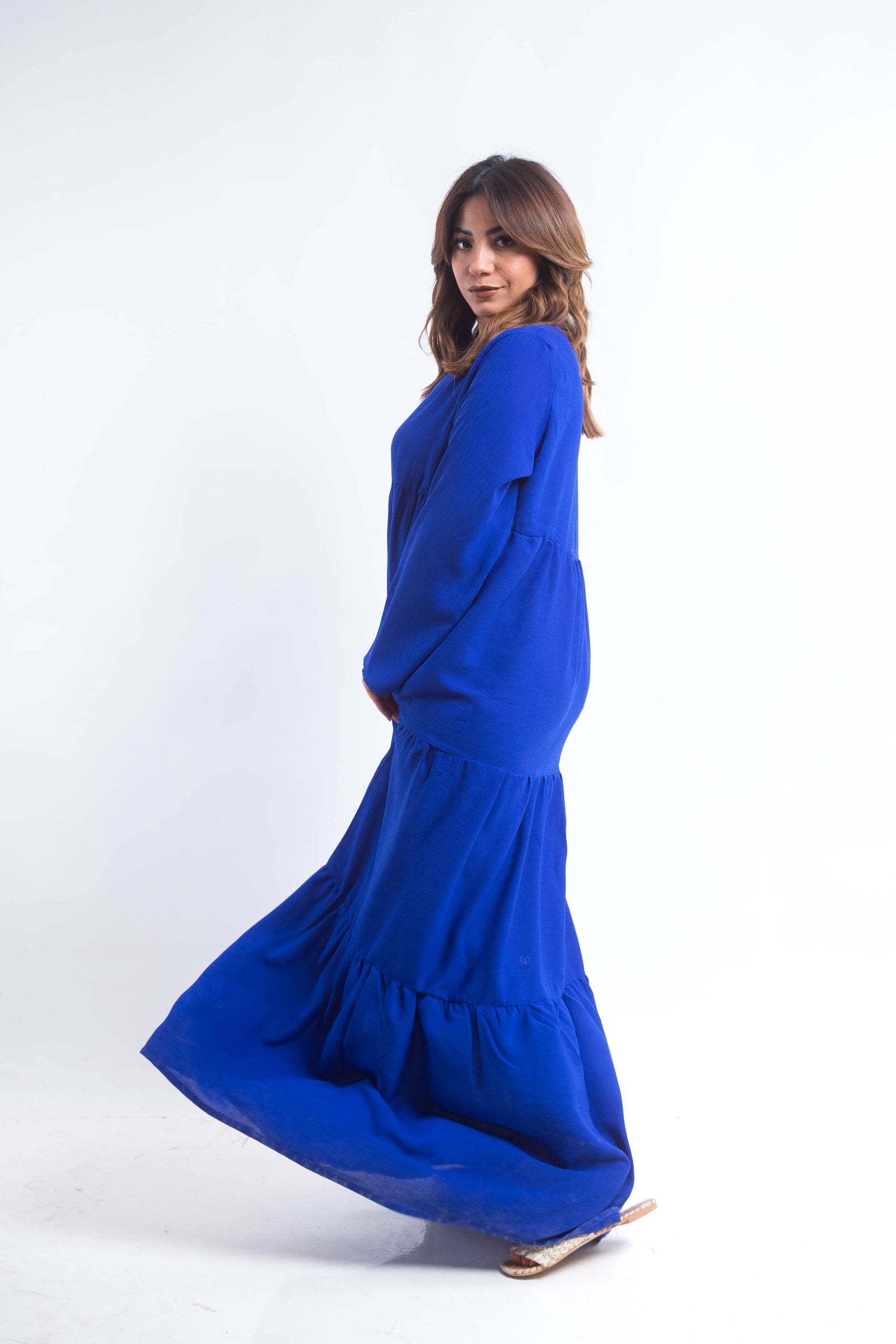The Maxi Layered Dress - Blue