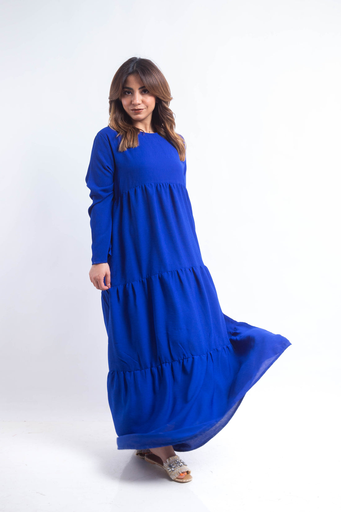 The Maxi Layered Dress - Blue