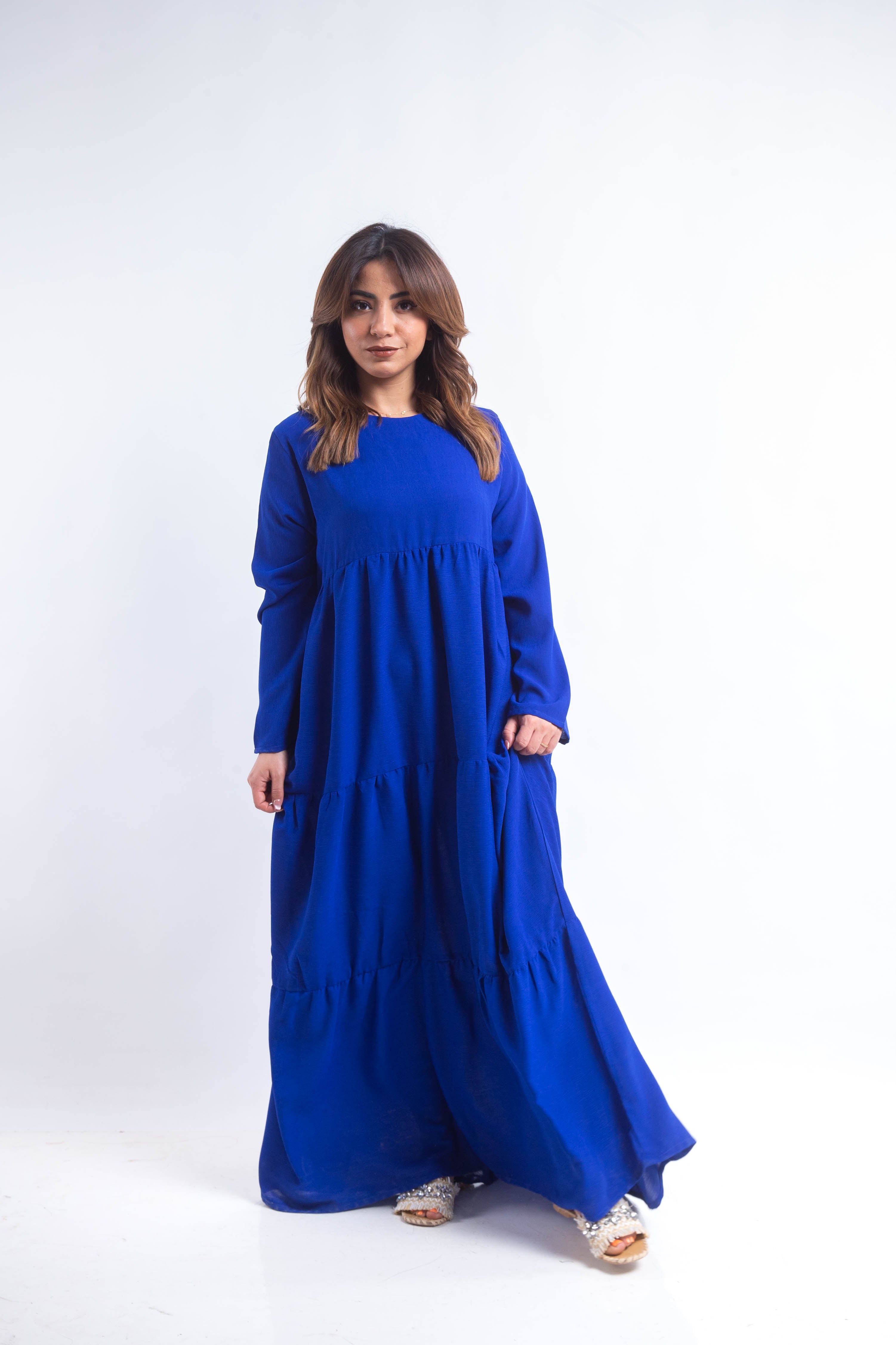 The Maxi Layered Dress - Blue