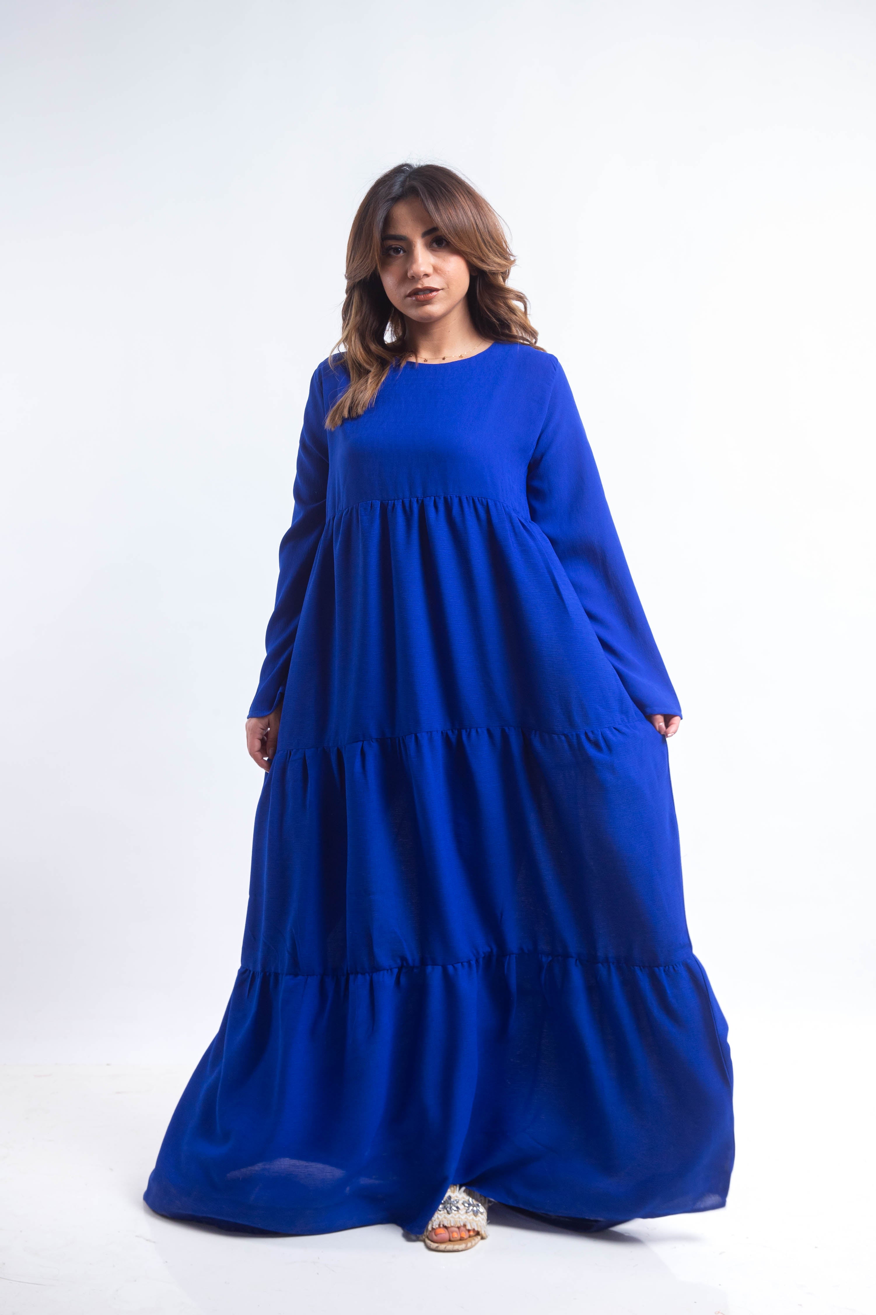 The Maxi Layered Dress - Blue