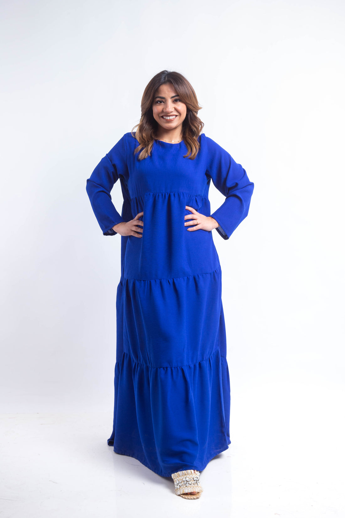 The Maxi Layered Dress - Blue