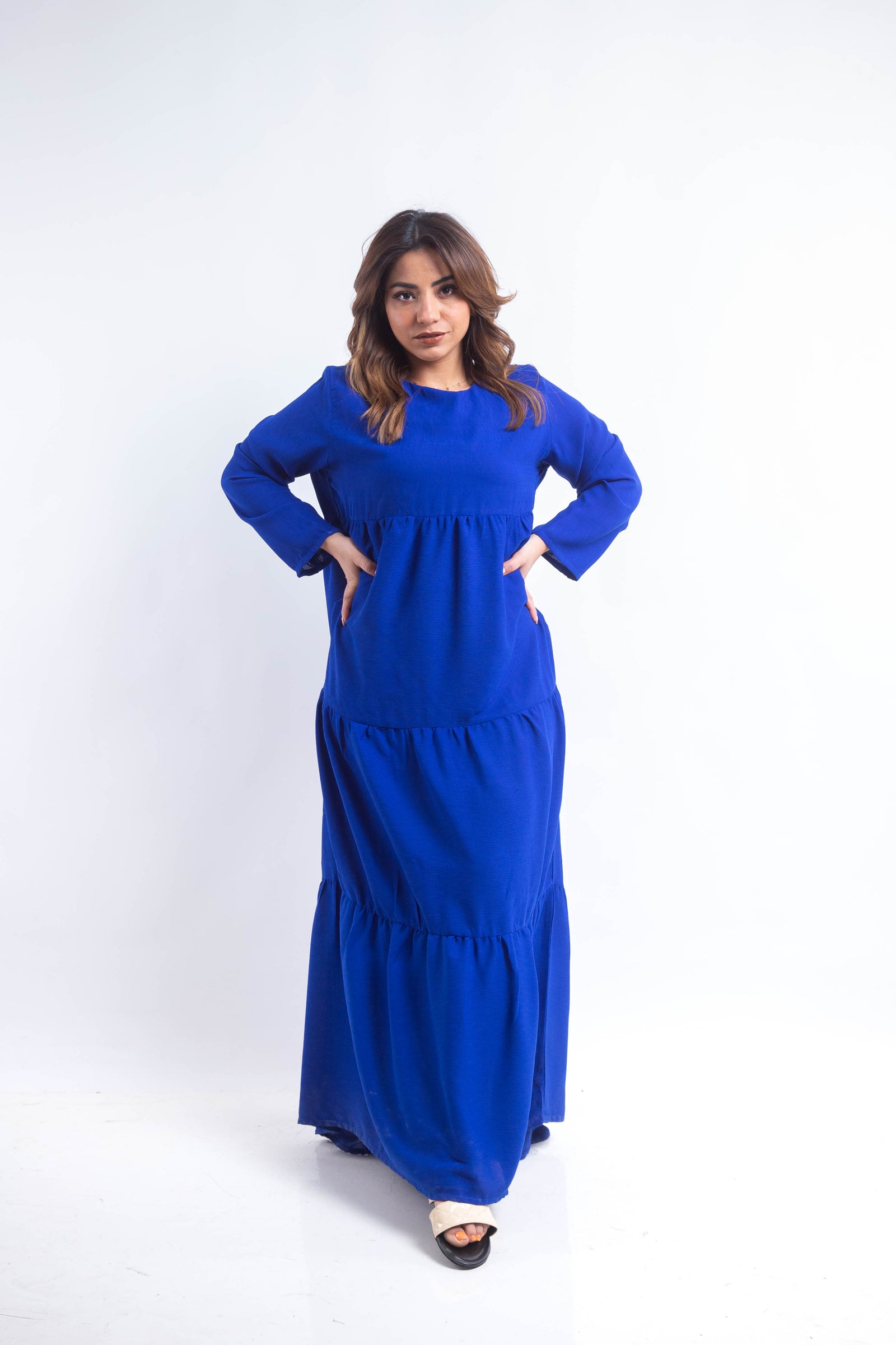 The Maxi Layered Dress - Blue