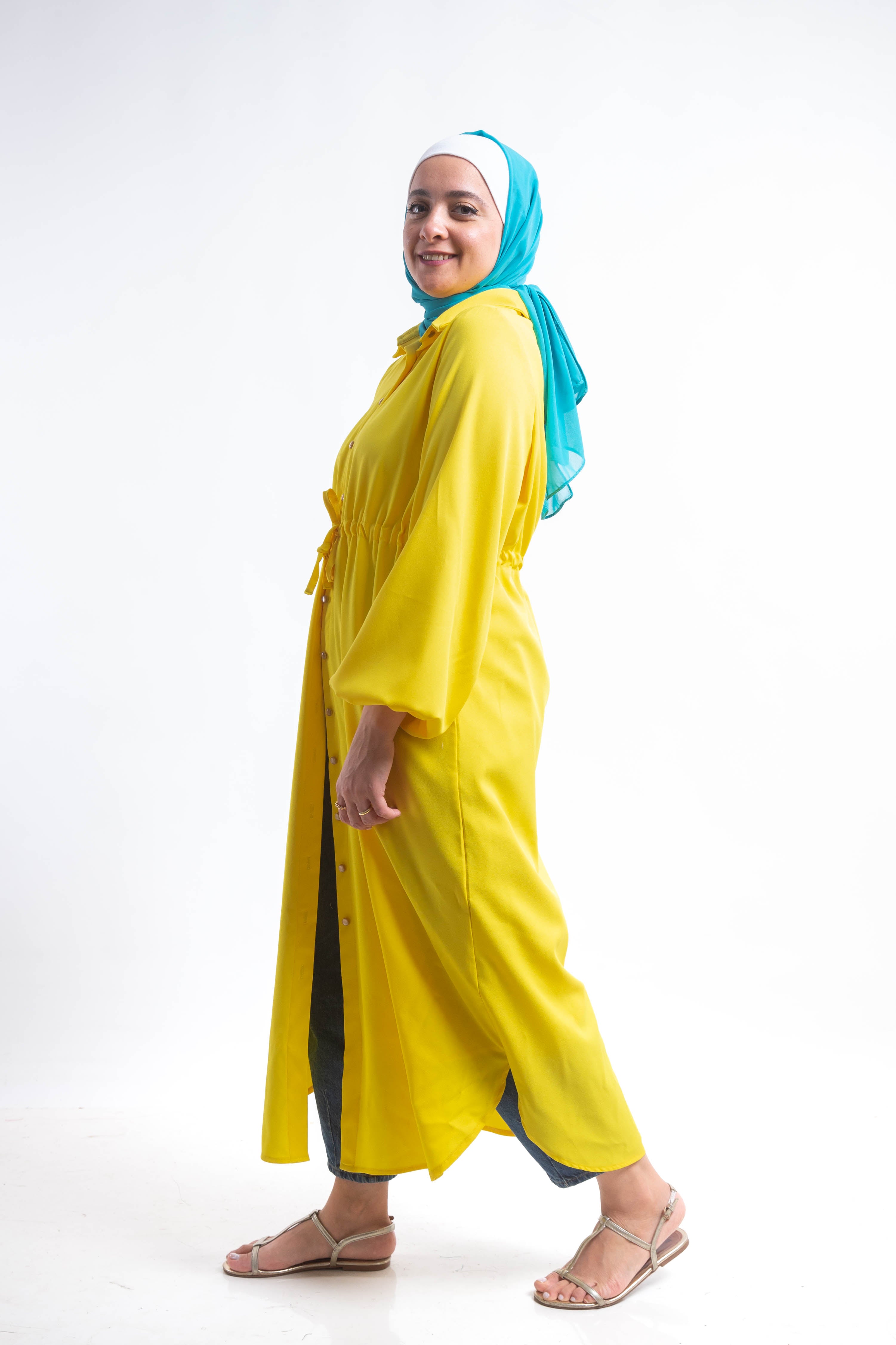 The Farida Chemise Dress - Yellow