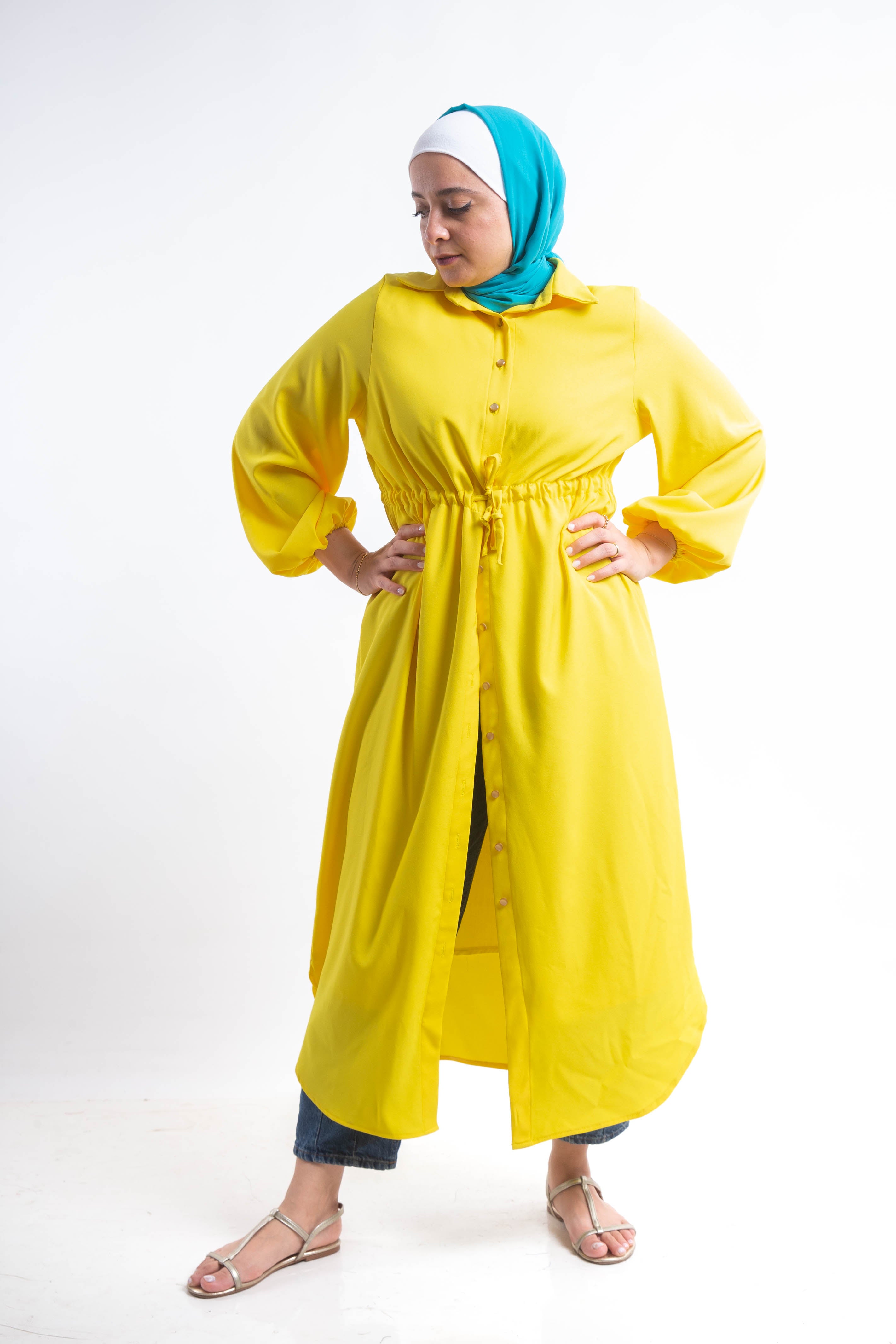 The Farida Chemise Dress - Yellow
