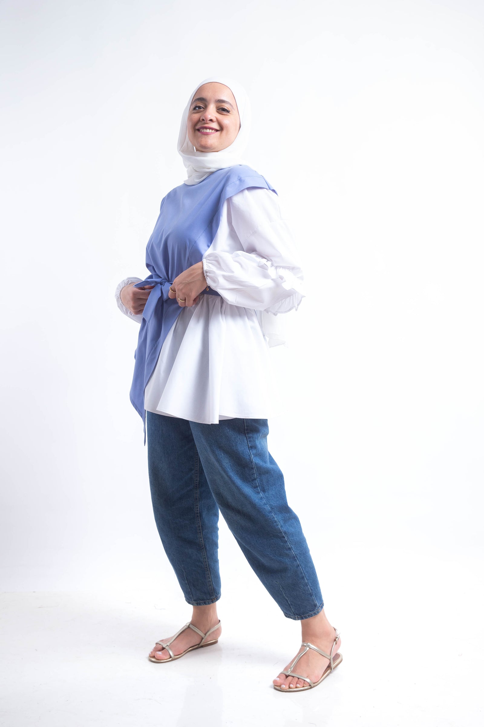 The Puff Working Lady Blouse - Babyblue