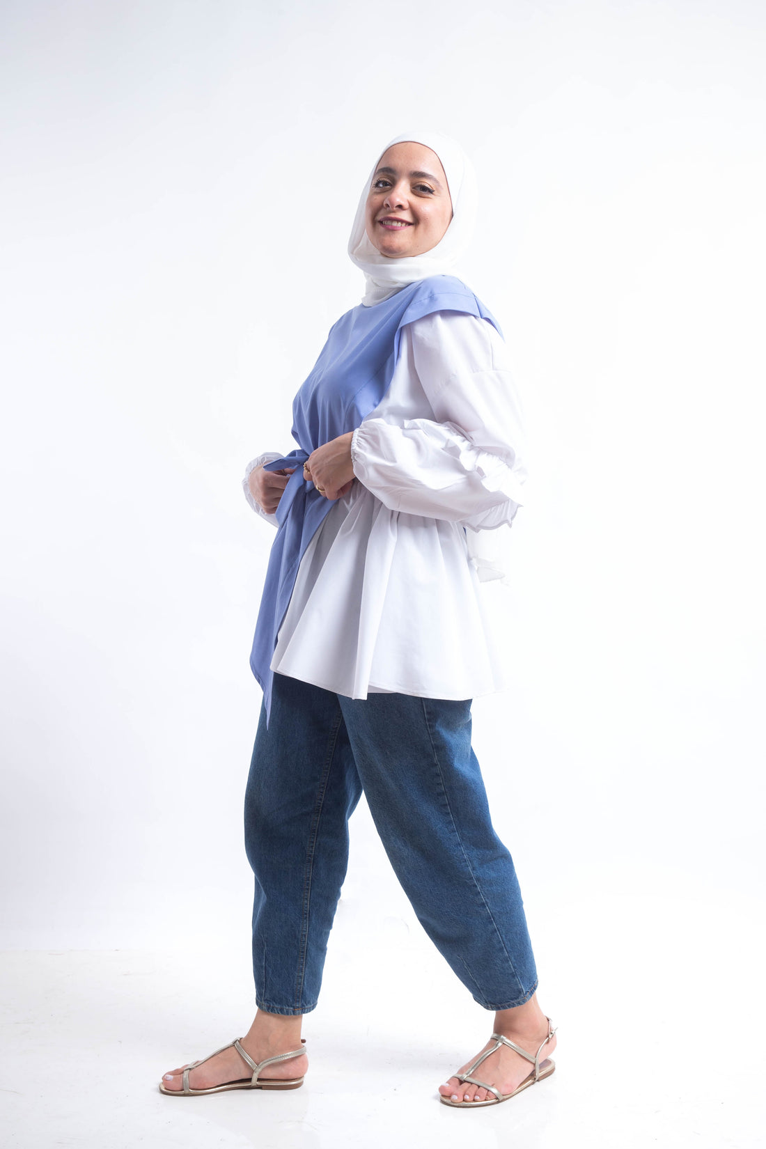 The Puff Working Lady Blouse - Babyblue