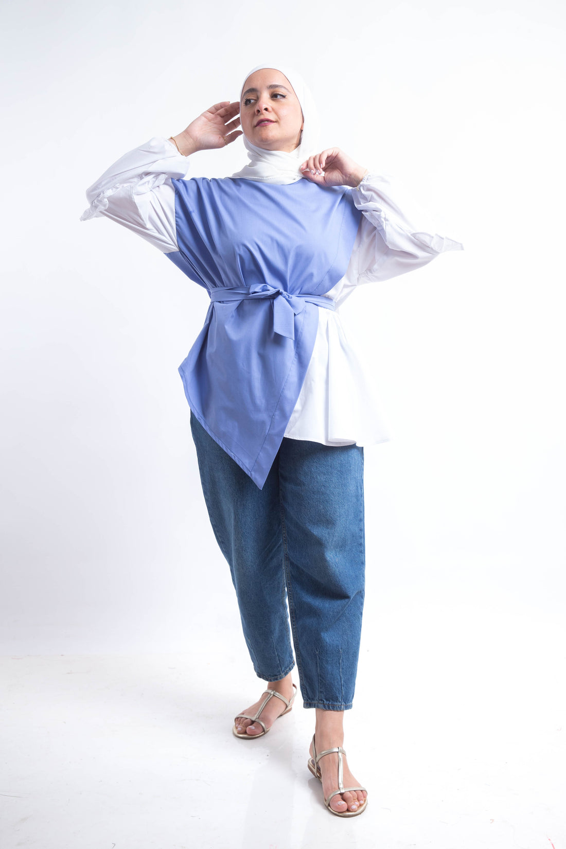 The Puff Working Lady Blouse - Babyblue
