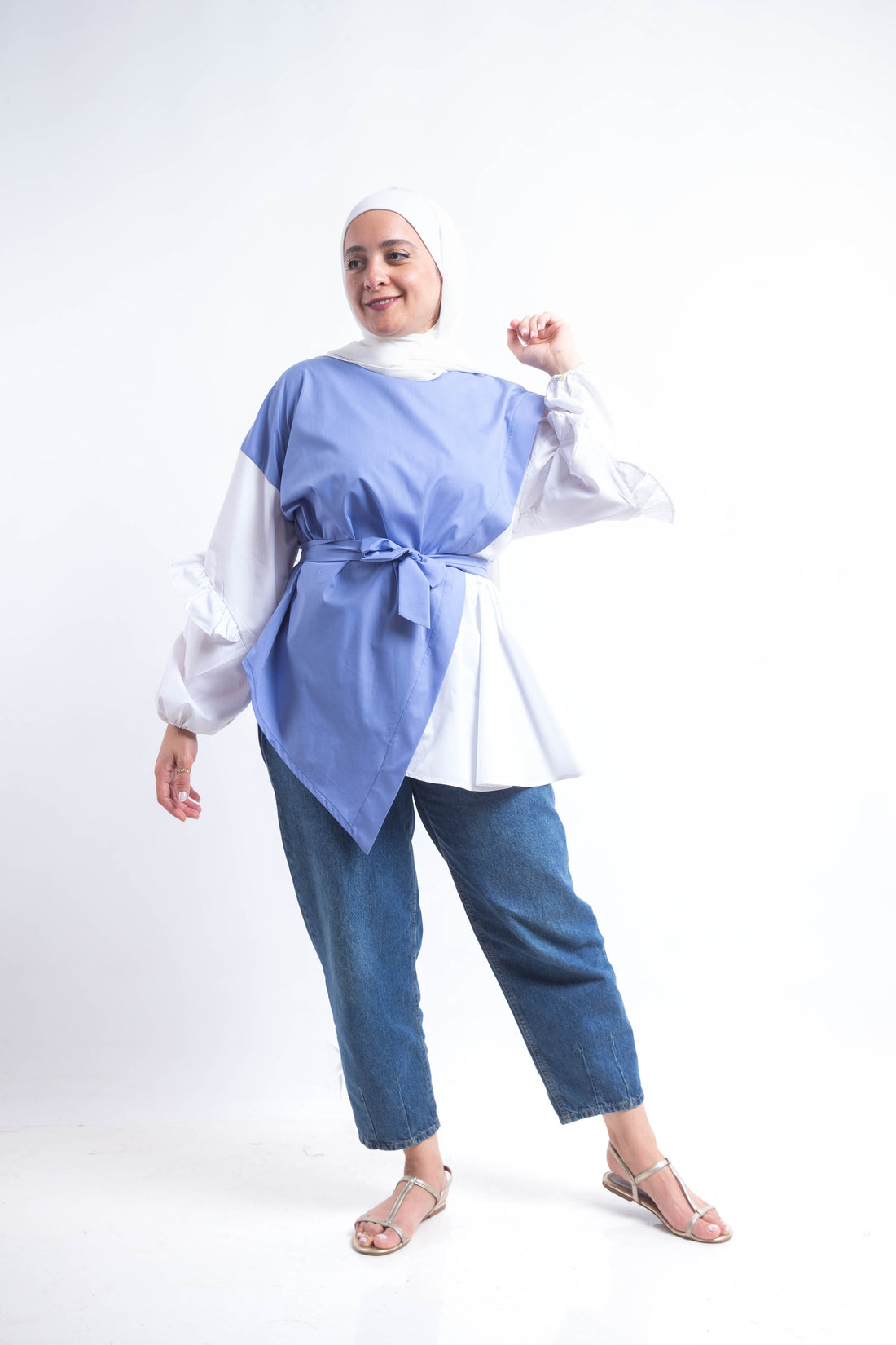 The Puff Working Lady Blouse - Babyblue