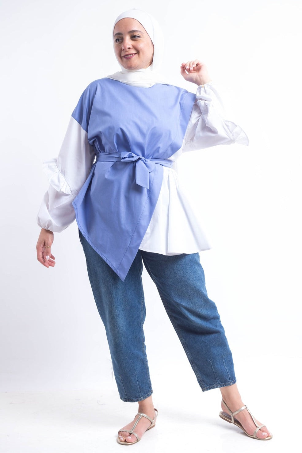 The Puff Working Lady Blouse - Babyblue