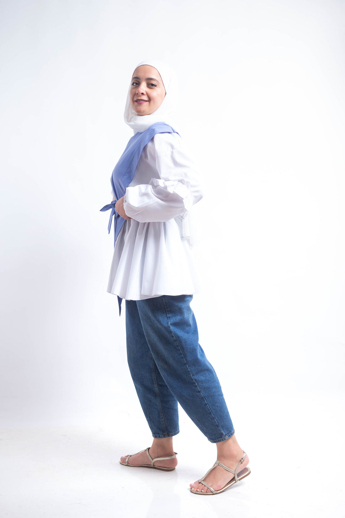 The Puff Working Lady Blouse - Babyblue