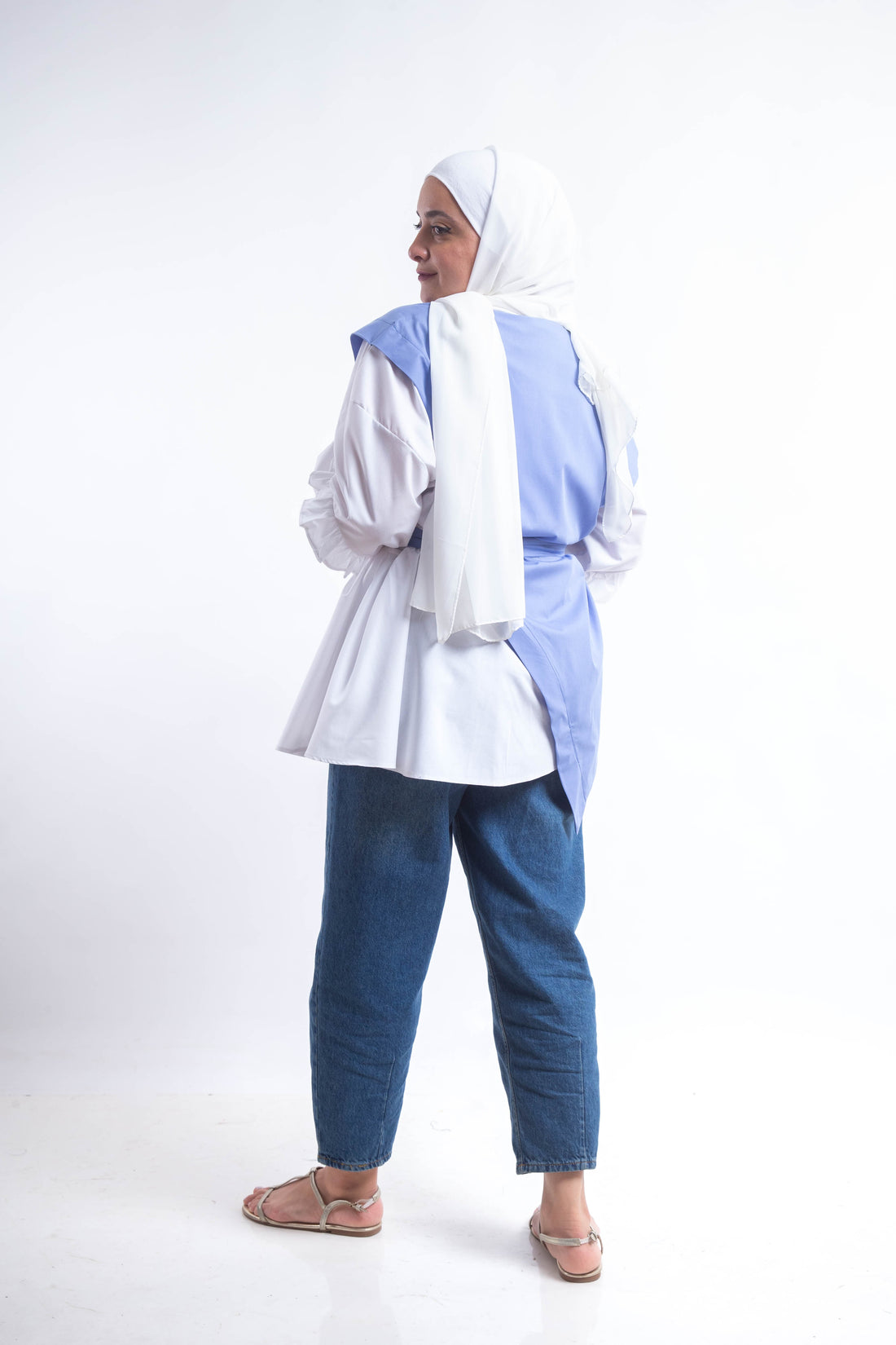 The Puff Working Lady Blouse - Babyblue