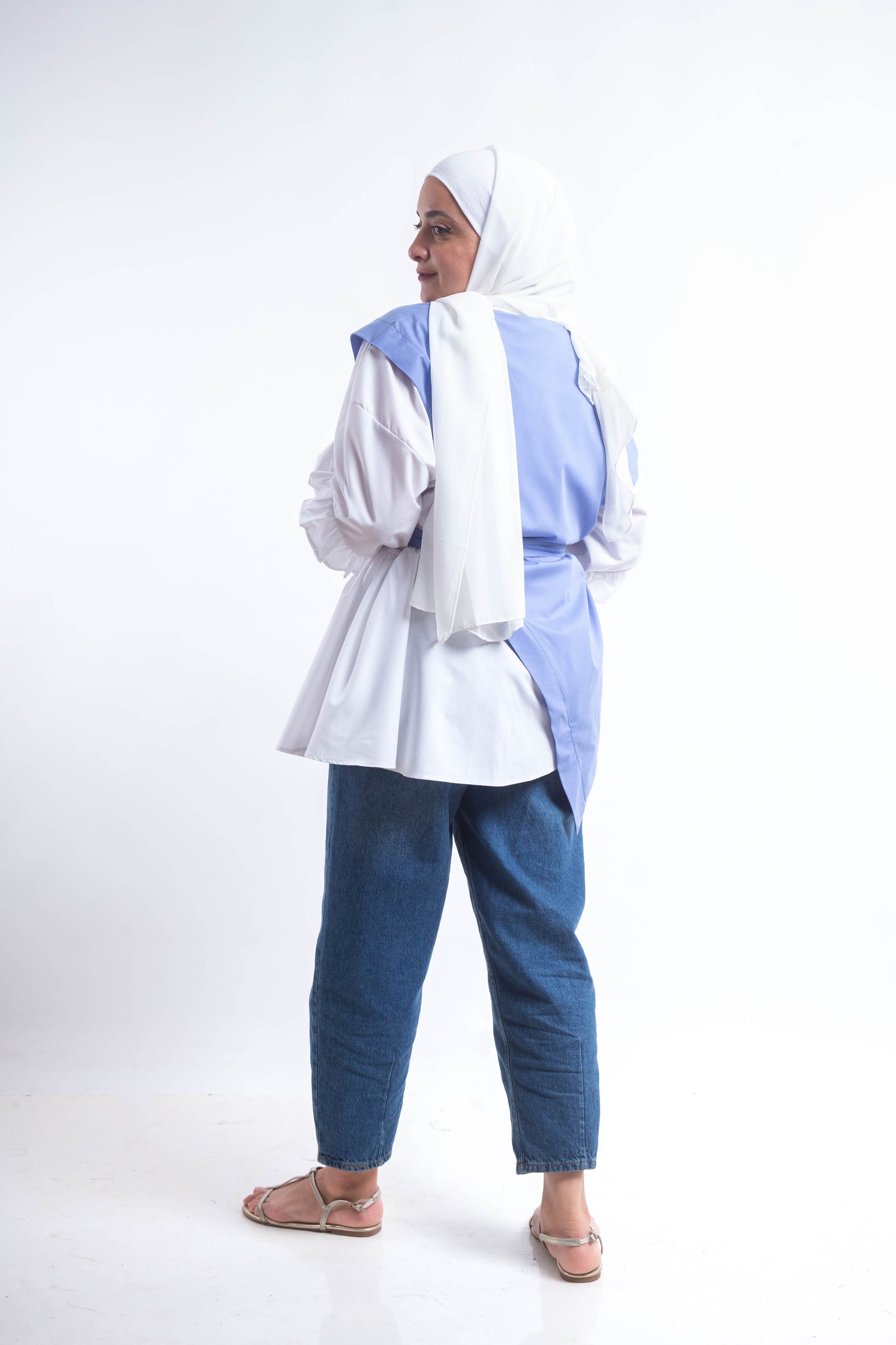 The Puff Working Lady Blouse - Babyblue