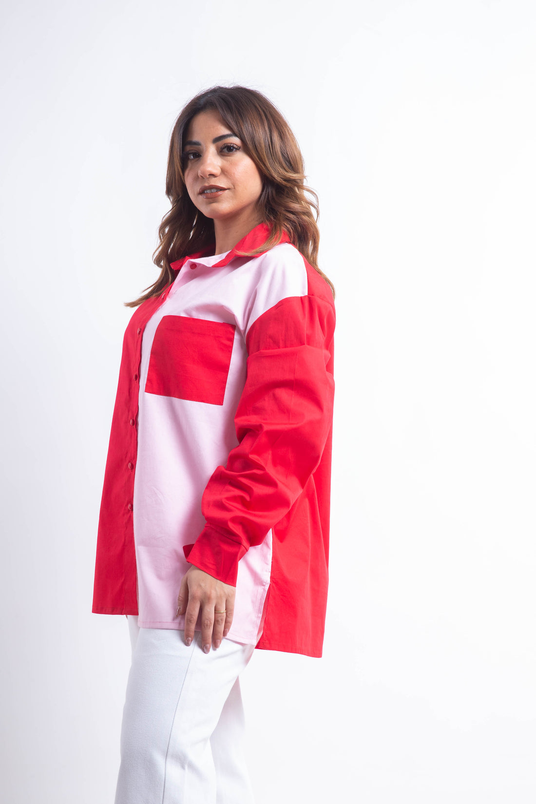The Kiss Poplin Chemise - Red