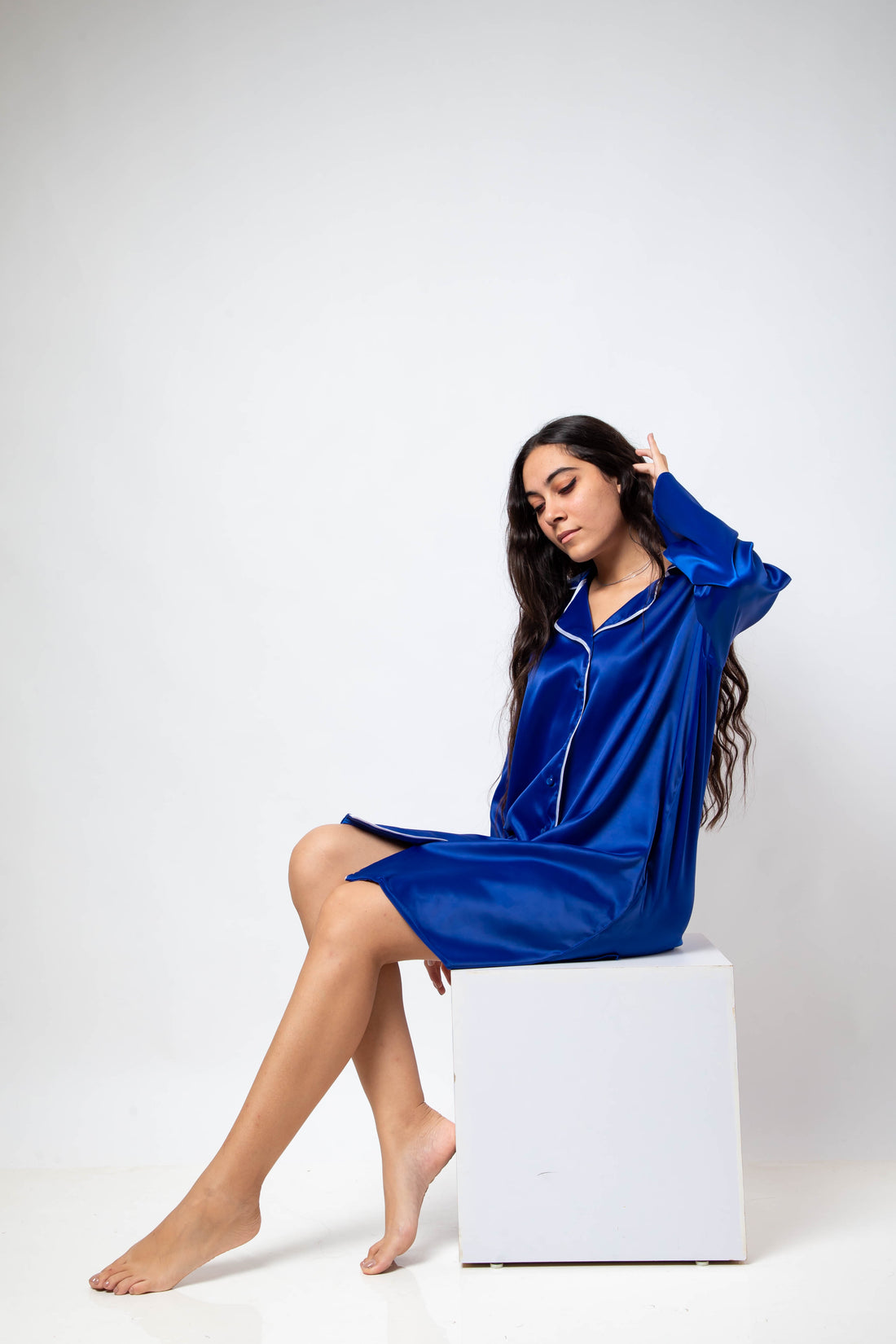 The Galaxy Shirt Dress - Blue