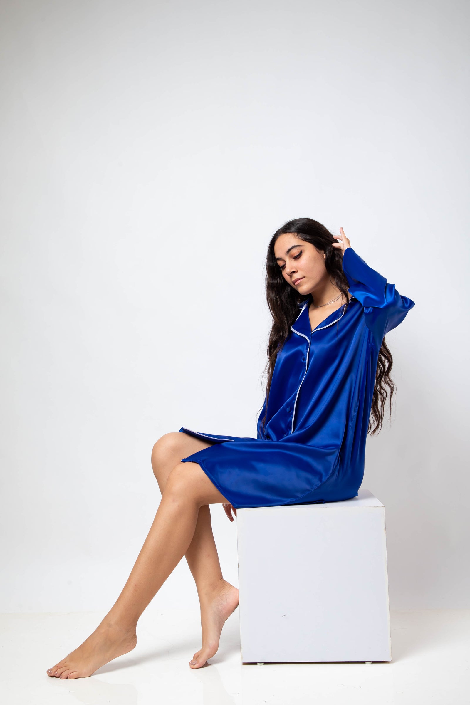 The Galaxy Shirt Dress - Blue