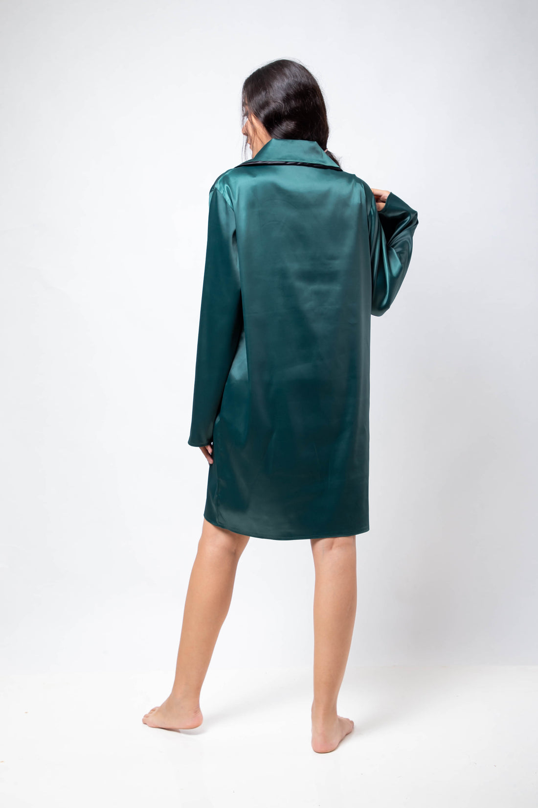The Royal Shirt Dress - Emerald Green
