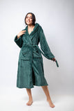 Comfort fluffy Plush Robe - Emerald Green