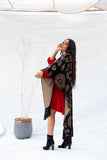 The Gold Coined Velvet Shawl - Black