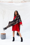 The Gold Coined Velvet Shawl - Black