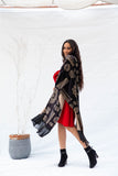 The Gold Coined Velvet Shawl - Black