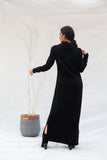 Turtle Neck Soft Wool Long Dress - Black