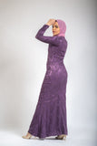 Mermaid Embroidered Tulle Dress -Purple