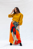 The Coral Velvet Skirt - Beige