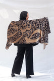 Islamic Calligraphy Velvet Shawl - Gold