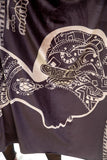 Aztec Warrior Velvet Shawl - Black