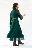 The Queen Chiffon Dress- Emerald Green