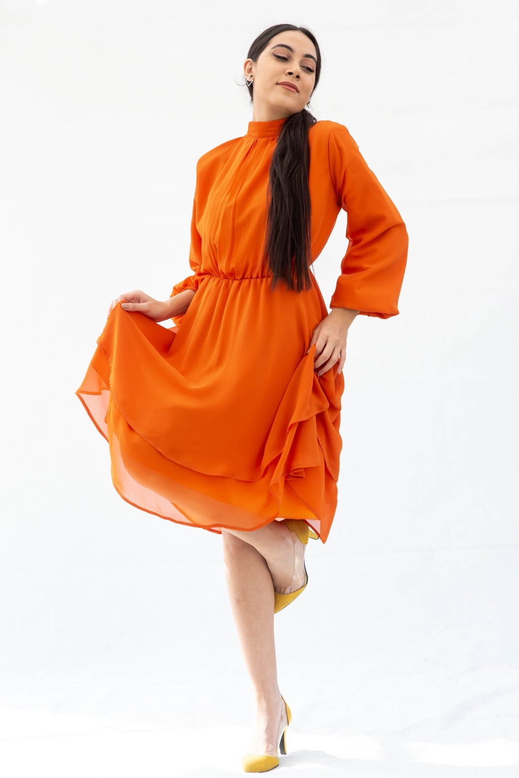 The princess Chiffon Dress- Orange