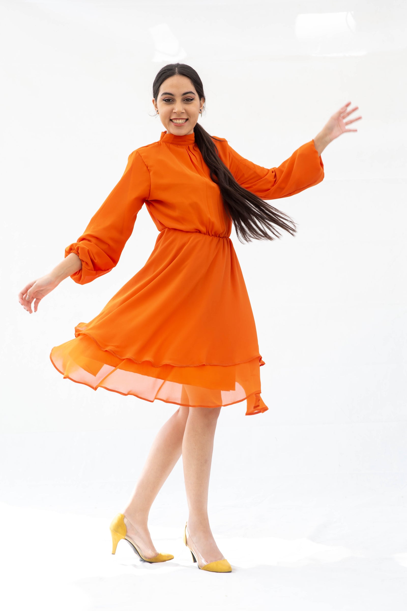 The princess Chiffon Dress- Orange