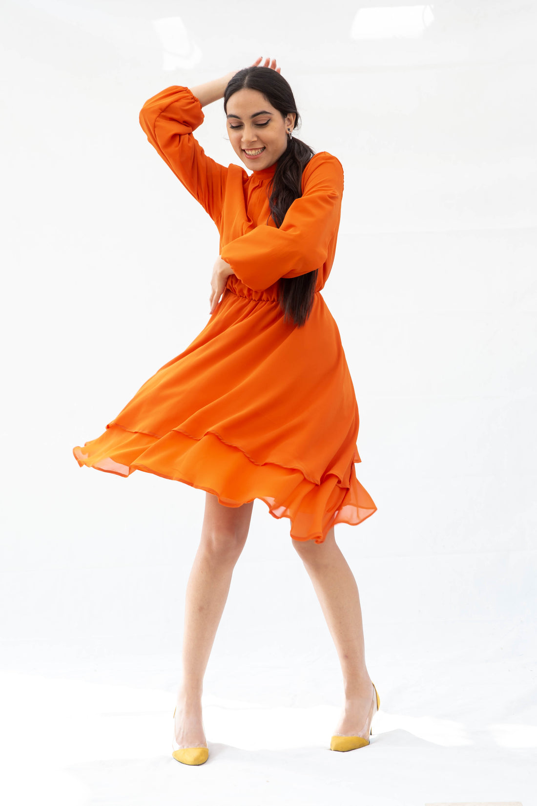 The princess Chiffon Dress- Orange
