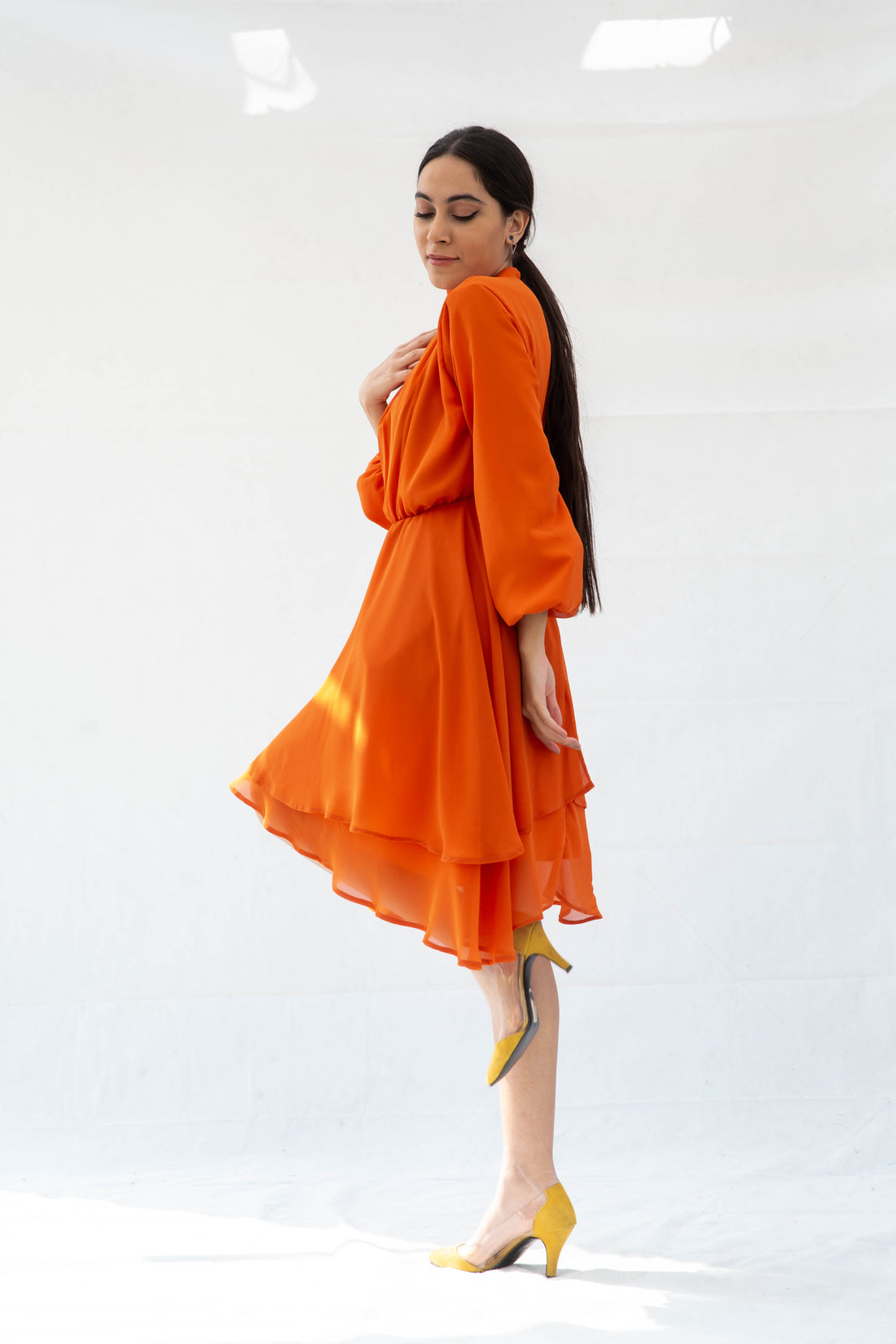 The princess Chiffon Dress- Orange