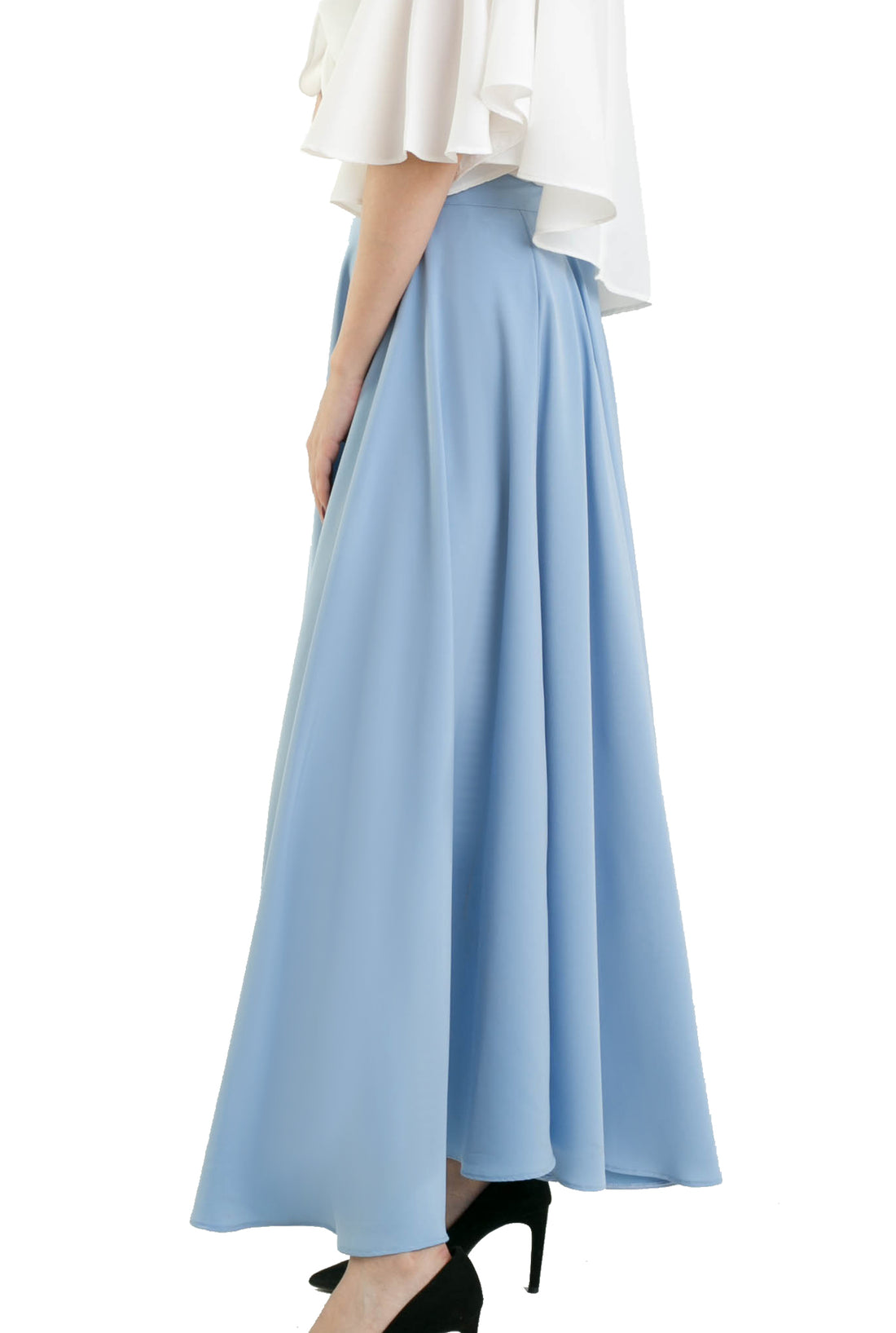 The Ankle Semi circular Skirt - Baby Blue